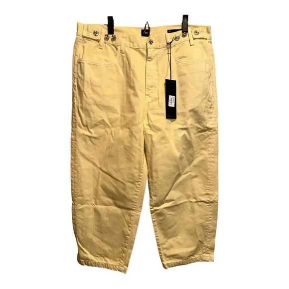 NWT Edwin Maiia Cropped Wide-Leg Jeans In Lemonade | Size L - Picture 1 of 6